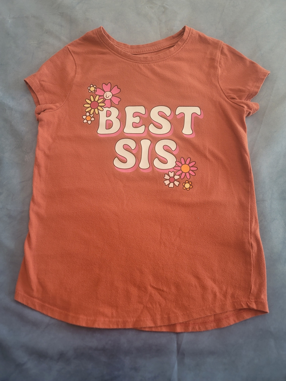 jumping beans Coral 'Best Sis' Short Sleeve Tee with Floral Graphics